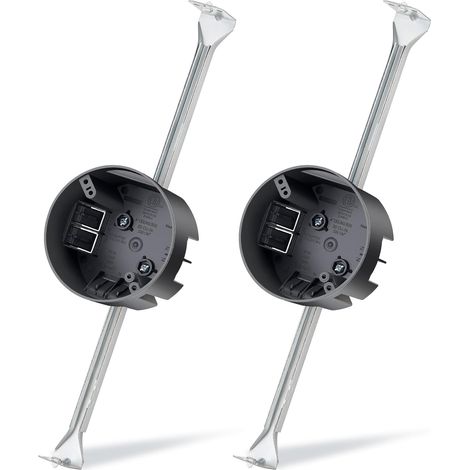 Lot de 2 supports de ventilateur de plafond de 36,8 à 57,5 cm, boîte électrique réglable et barre de support pour installations de luminaires d'été (gris)