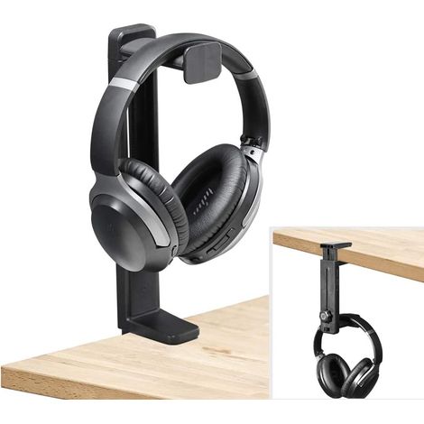 HS906 Support & Stand Casque 2 en 1, Dessus & Dessous Bureau Support (1/5)