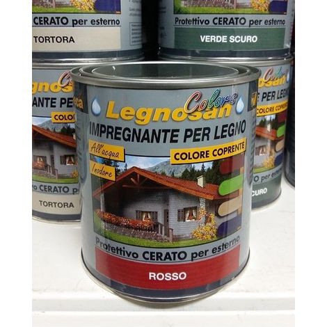 VELECA IMPREGNANTE IDROREPELLENTE PER LEGNO ALL'ACQUA LEGNOSAN COLORS 750ML Rosso