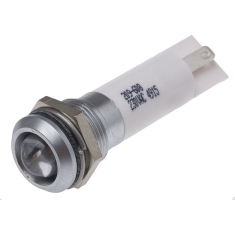 Voyant LED lumineux Blanc RS PRO, dia. 12mm, 230V c.a., IP67 ( Prix pour 1 )