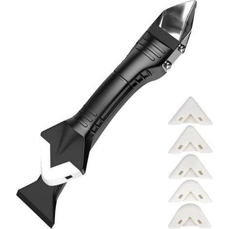 Lisseur de Joints, Calfeutrage Fenetre, Kit Joint Carrelage, Joint Carrelage Salle de Bain, pour Matériaux d'étanchéité Comme Acrylique, avec 5 têtes (1/5)