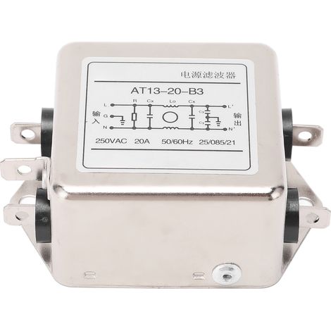 20A 250V AC EMV-Filter, kompakt, oxidationsbeständig, einfache Verdrahtung, elektromagnetische Störungen, antiparasitär, kleine Größe. (1/5)