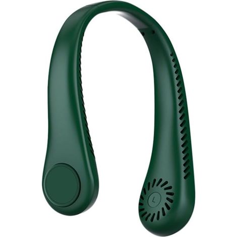 Ventilatore da collo portatile，ventilatore da viso con ricarica USB da 1800 mAh，mini ventilatore senza fili，per uso interno ed esterno (verde)