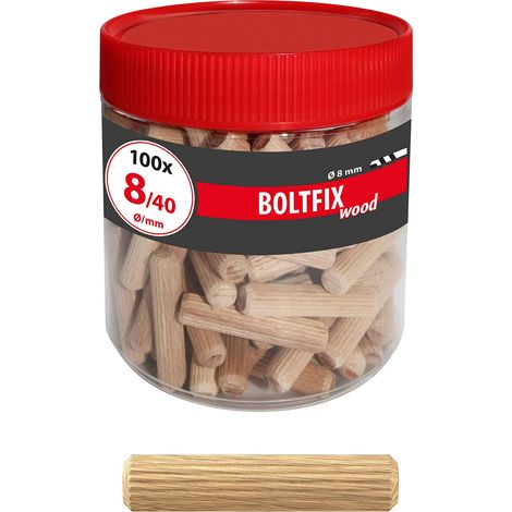 tassello di legno Boltfix wood 8x40 mm, tassello ondulato in faggio massiccio, 100 pz, 015200141 (1/5)