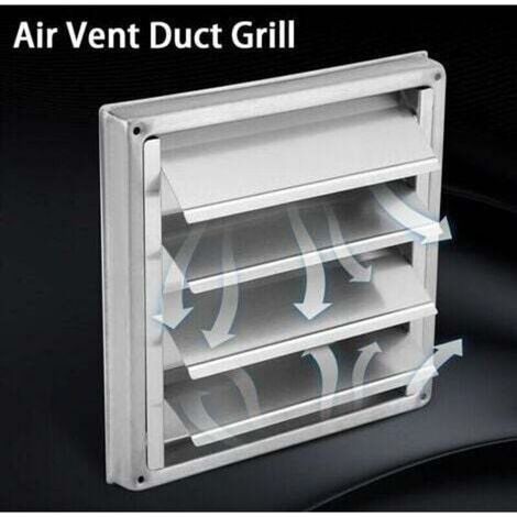Grille de ventilation extérieure carrée en acier inoxydable avec lamelles mobiles, adaptée aux sèche-linge, climatiseurs, salles de bains et cuisines (1/5)