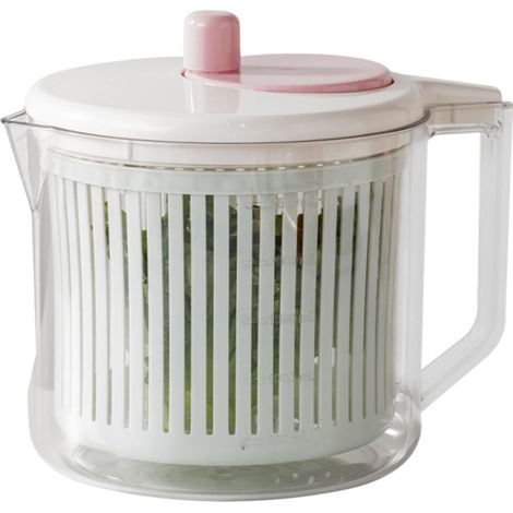 Essoreuse manuelle pour légumes – Bol de lavage de fruits, lave-linge à laitue avec panier passoire Outil de cuisine pour nettoyer et sécher les produits Pour maison, appartement, camping (1/5)