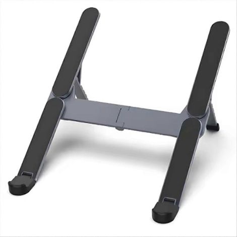 Zusammenklappbarer Laptopständer aus Metall, verstellbarer Winkel, für Laptops von 10 bis 17 Zoll, schwarz, ideal (1/5)