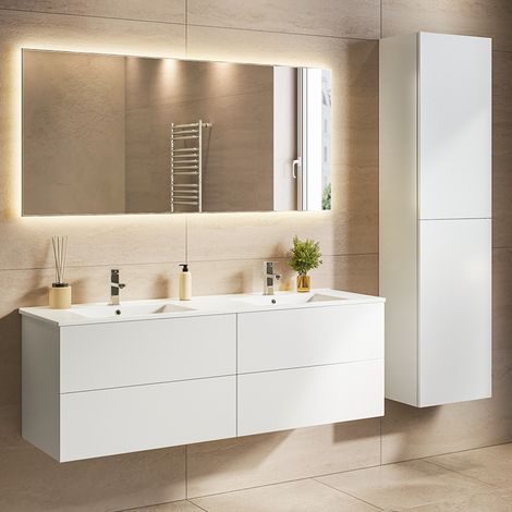 Ensemble meuble vasque 140 cm avec colonne - LOMAZOO Nuvano - (1/5)