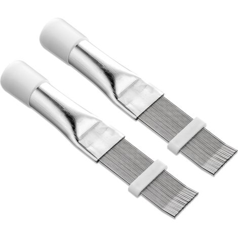 2pcs Règleur d’ailettes de climatiseur, Peigne pour radiateur et Brosse nettoyante pour serpentins, Outil multifonction pour le nettoyage et l’entretien des Climatiseurs, Réfrigérateurs, Condenseurs, (1/5)