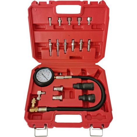 Testeur De Compression - 0-70 Bars - Pour Moteurs Diesel - Avec Tuyau Et Adaptateurs - Kit Complet (1/5)