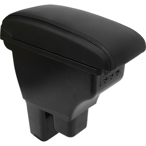Boîte d'accoudoir de voiture avec 3 ports USB, double couche, pour console centrale, remplacement d'accoudoir pour Fit Jazz 2008-2013 (1/5)
