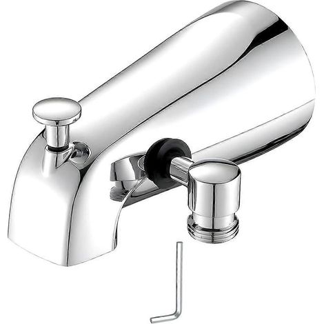 Bec de baignoire avec inverseur, robinet de baignoire avec inverseur de douche et clé hexagonale compatible avec les tuyaux en cuivre de 1/2 pouce (1/5)