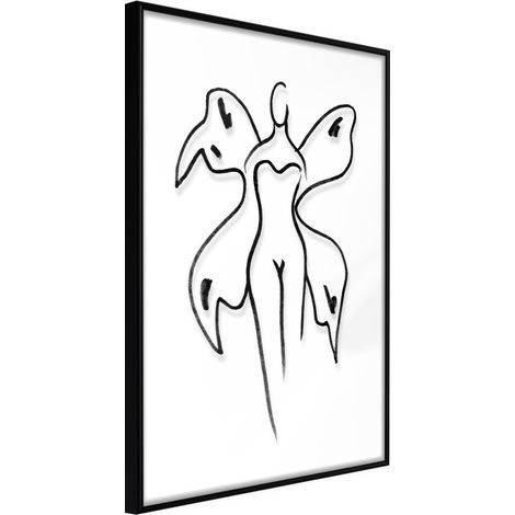 Affiche Murale Encadrée "Delicate Feminity" 21 x 30 cm Noir