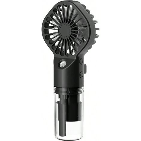 Mini ventilateur Portable avec 4 vitesses, Rechargeable par USB, alimenté par brouillard d'eau, pour le bureau, les voyages, la maison et l'extérieur,(Noir, à main) (1/5)