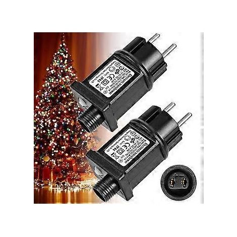 2-teiliger 24V 6W LED-Netzteil-Transformator, IP44 Niederspannungs-Blinkertreiber-Adapter mit 8 Modi, Timer und Speicherfunktion für Lichterketten