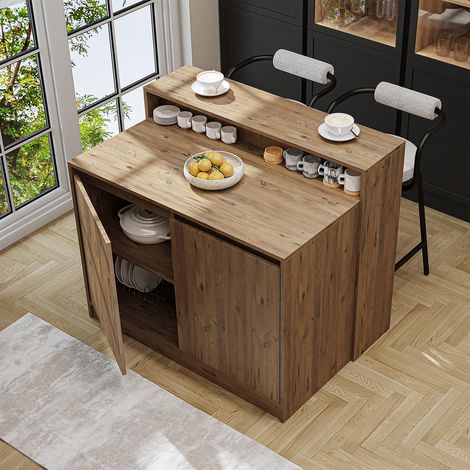 Roomart CORTADO Kücheninsel 120 cm breit, Eiche