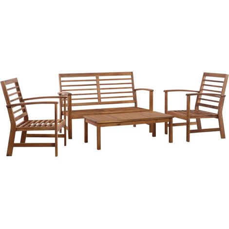 Garten-Lounge-Set 4-tlg. Massivholz Akazie