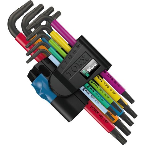 Wera 024179 9 Piece Torx Hold Function Star L Key Set Short Arm Multi Colour