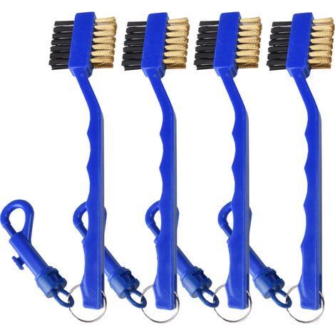 Spazzola per la pulizia delle mazze da golf con moschettone - Blu