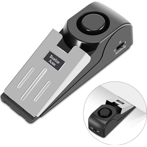 Butée de porte antivol avec sirène 120 dB, alarme de sécurité portable pour la maison, l'appartement et les voyages (1/5)