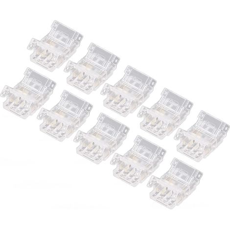 Cob 10Mm 3Pin, Connecteurs 10Pcs Cob LED Bande au Connecteur De Fil 10Mm 3Pin Transparent Sans Soudure Connecteurs De Bande Lumineuse LED Pour Le Bureau De L'école À Domicile (1/5)