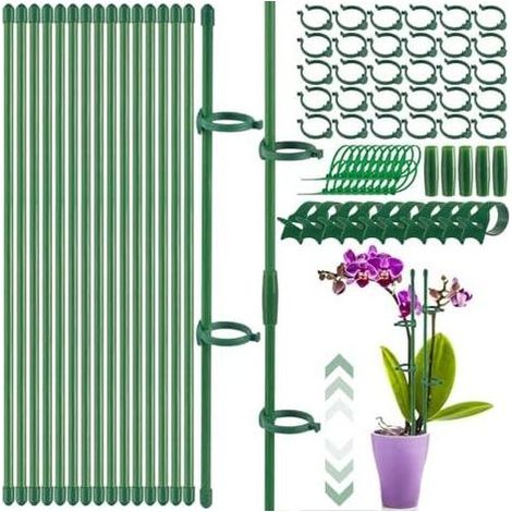 Supports pour plantes grimpantes – 15 supports réglables pour orchidées (30-150 cm) avec clips et connecteurs pour plantes grimpantes (1/5)