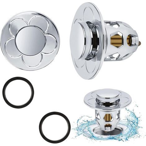 2 Pièces Bonde de Lavabo Universel Pop Up,Bonde de Lavabo Pop-Up avec Filtre Anti-Clogging,Flitre de Vidange Anti-Bloqué,Bouchon Baignoire pour Lavabo Cuisine,Flitre Cheveux-Orifice