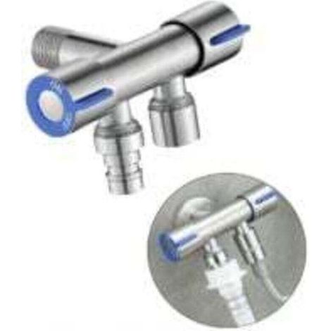 Vanne de dérivation Vanne d'angle Laiton Universel 1/2" Robinet d'Arretz de Régulation avec Poignée pour Douchette WC, Machine à Laver, Toilettes, Jardin (1/4)