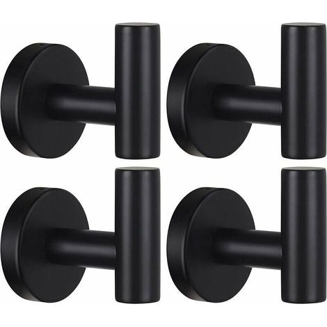 - Crochet porte-serviettes mural crochet porte-manteau salle de bain crochet de robe noir mat SUS 304 acier inoxydable lourd cintre de porte serviette peignoir armoire éponge crochet salle de (1/5)