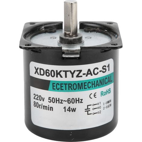 Mini-moteur à aimant permanent, synchrone, à réduction de vitesse, arbre excentrique, accessoires, 80 tr/min, 220 V CA (1/5)