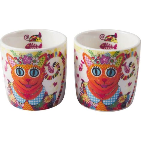 Set Tazzine Caffè Kaleidoscope 100ml Ginger 2 Pezzi Porcellana Maxwell & Williams