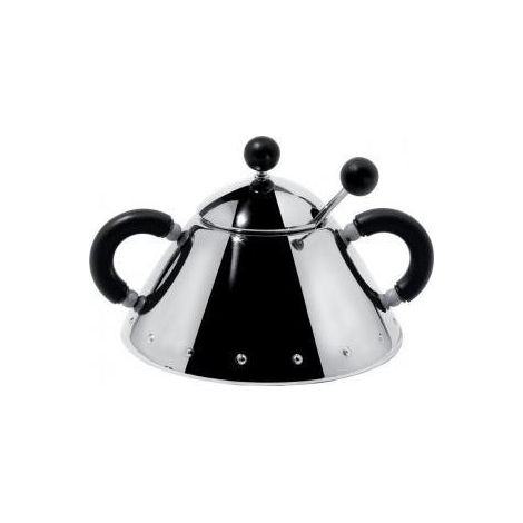 Alessi 9097 B Sucrier Noir Design Géométrique