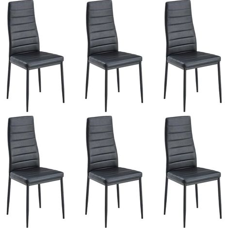 Juego de 6 sillas de comedor, silla de oficina negro
