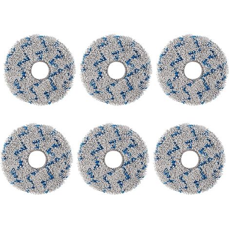 Lot de 6 lingettes pour robot aspirateur Ecovacs Deebot T30 Omni/T30 Pro Omni/T30S Combo / T30S Combo/T30S / T30S PRO/N30 PRO Omni, accessoires de balai en microfibre lavables