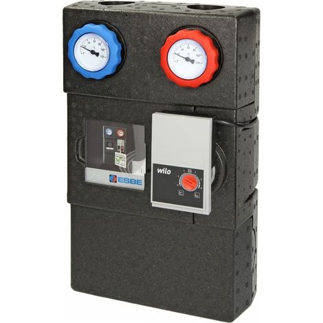 Groupe de raccordement de chauffage ESBE circuit non mélangé pompe Wilo 25/6130mm