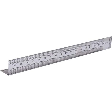 Règle de traçage en inox 180 mm, équerre de précision à angle droit 0,25 mm, outil de marquage pour charpentier, accessoire de mesure professionnel (1/3)
