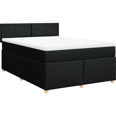 Maison Exclusive - Boxspringbett mit Matratze Schwarz 140x200 cm (1/5)