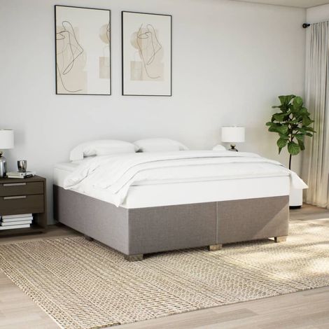 Cadre de lit sans matelas,Structure de lit,Lit Adulte taupe 200x200 cm tissu 899603 (1/5)