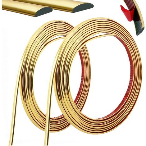 Moulure Adhesive, Moulure Murale Adhesive, 6M Moulure Flexible Conception Peler et Coller, Baguette de Finition pour Mur, Plafond, Miroir, Sol, Armoire, Carrelage, 8mm +10mm (1/5)