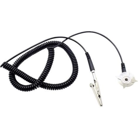 Quadrios Cavo di messa a terra ESD 3.00 m Morsetto a vite, Connettore a pressione 10 mm, Spina, Morsetto a coccodrillo (1/5)
