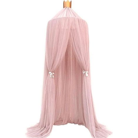 Ciel de lit princesse avec dentelle moustiquaire pour enfant rond dôme tente jeu décoration à suspendre bébé (1/4)