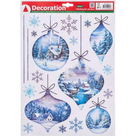 Decovitre weiß silber glitter 29x41cm -