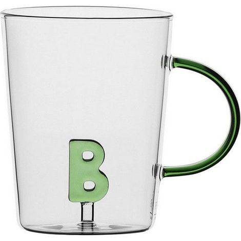 TAZZA LETTERA "B" IN VETRO BOROSILICATO 440CC