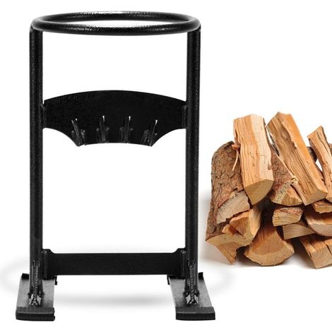 Fendeur de bûches manuel en acier avec marteau et sac, outil de fendage de bois de chauffage, cale fendeuse pour bûches Ø18 cm, kit de concassage de bûches robuste pour usage domestique. (1/4)