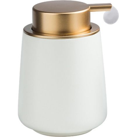 Distributeur de savon pour salle de bain, distributeur de savon pour évier de cuisine en céramique, rechargeable 400 ml, (1/5)