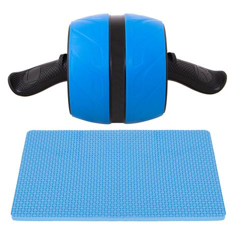 Wałek per massaggi, cerchio per esercizi con tappetino sotto il ginocchio nero-blu