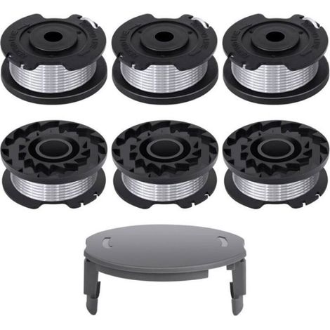 6 bobines pour coupe-bordures Bosch - Compatibles F016800569 et F016800385 - Diamètre 1,65 mm, longueur 4,9 m - Capuchon F016F0455 (1/4)