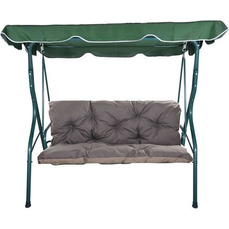 Coussins de balancelle extérieur 160 x 50 x 50cm, coussins pour balancelle 3 places Anthracite, SETGARDEN