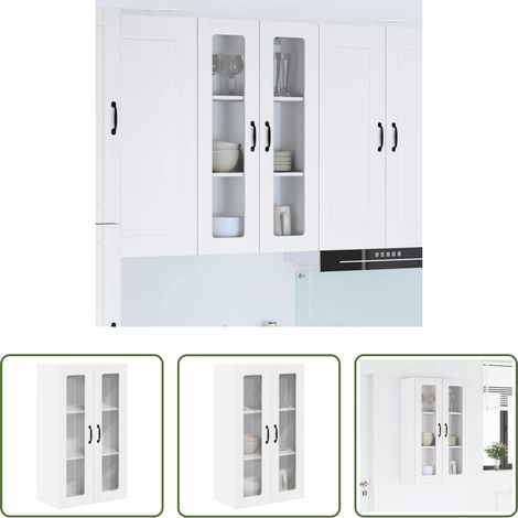vidaXL Küchenorganisation - Küchenwandschrank mit Tür Weiß 60 x 31 x 100 cm Holzwerkstoff (1/5)