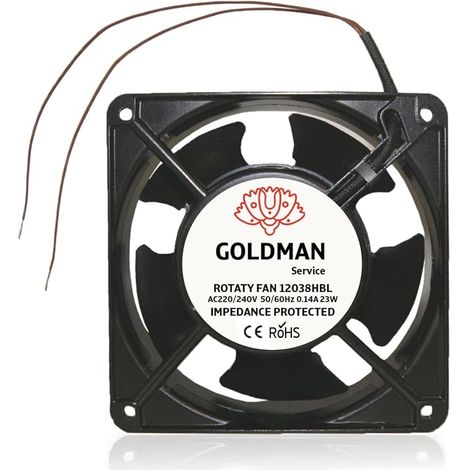 Axial Fan for Fireplace Cassette, Insertable, Metal Blades Measurements: 120 x 120 x 38 Millimeters (1/5)